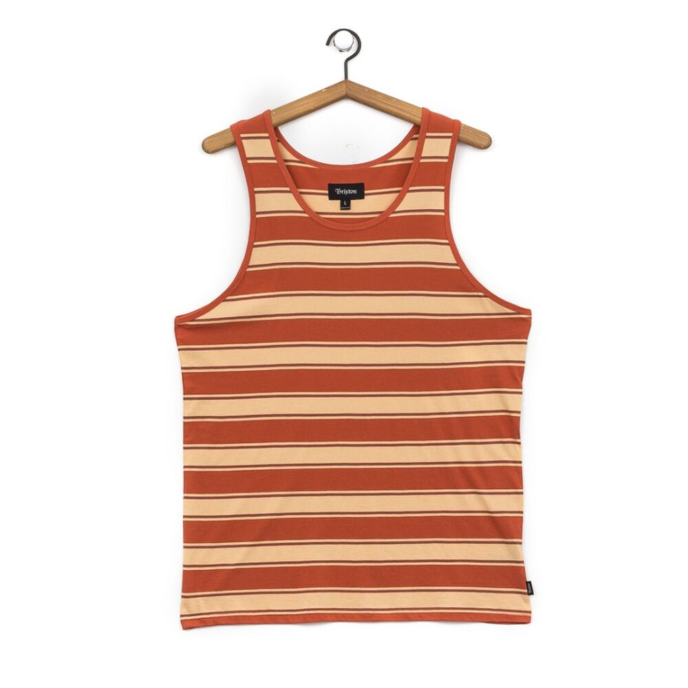 Brixton Tank Top Hilt Henna & Parchment Stripe NWT